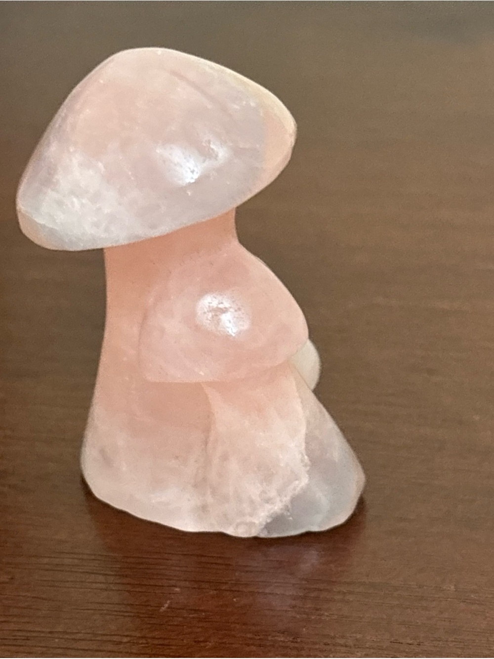 Hand carved polished rose quartz crystal mushroom Triple Stone Crystal Garden - Picture 2 of 8